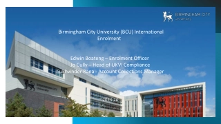 Birmingham City University (BCU) International Enrolment