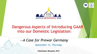 Exploring Dangerous Aspects of Introducing GAAR into Legislation