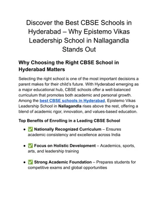 Best CBSE Schools in Hyderabad – Why Epistemo Vikas Leadership School in Nallagandla Stands Out
