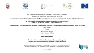 European Conference of Electoral Management Bodies: Stability of Electoral Law & Practical Aspects