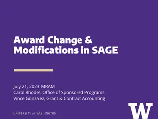 SAGE Award Change and Modification Process