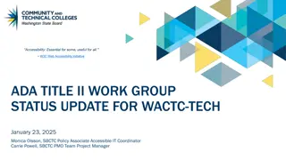 Update on Web Accessibility Initiative and ADA Title II Work Group Progress