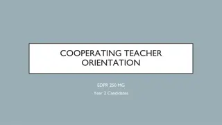 Professional Expectations and Academic Agenda for Cooperating Teacher Orientation