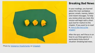 Workplace Genres and Breaking Bad News: Effective Communication Strategies