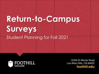 Fall 2021 Return to Campus Surveys and Student Planning Updates