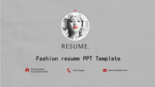 Fashion Resume - Experience in Architectural Design & Programming