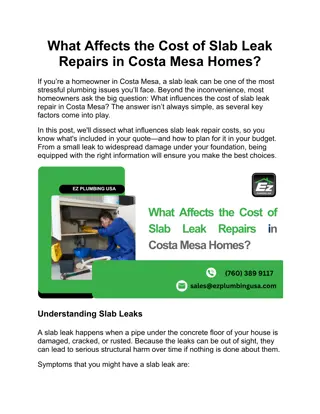 What Affects the Cost of Slab Leak Repairs in Costa Mesa Homes