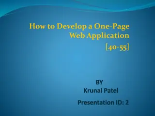 Developing a One-Page Web Application: Visual Studio IDE Tips and Form Design