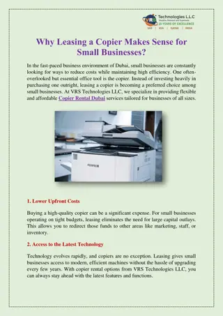 Why Leasing a Copier Makes Sense for Small Businesses?