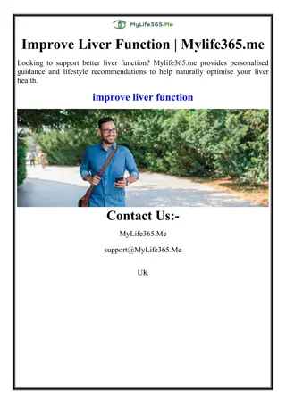 Improve Liver Function | Mylife365.me
