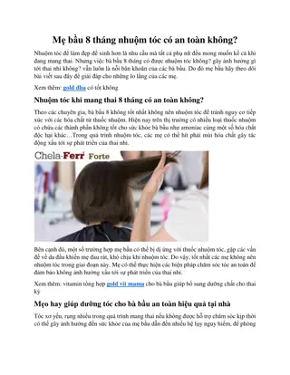 Mẹ bầu 8 tháng nhuộm tóc có an toàn không