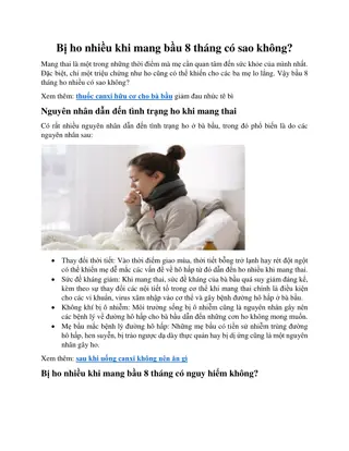 Bị ho nhiều khi mang bầu 8 tháng có sao không
