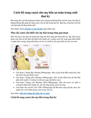 Cách bổ sung canxi cho mẹ bầu an toàn trong suốt thai kỳ