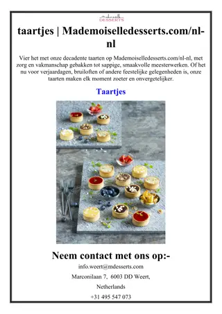 taartjes | Mademoiselledesserts.com/nl-nl