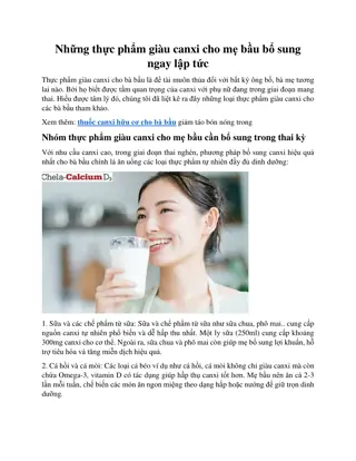 Những thực phẩm giàu canxi cho mẹ bầu bổ sung ngay lập tức
