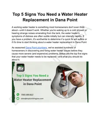 Top 5 Signs You Need a Water Heater Replacement in Dana Point