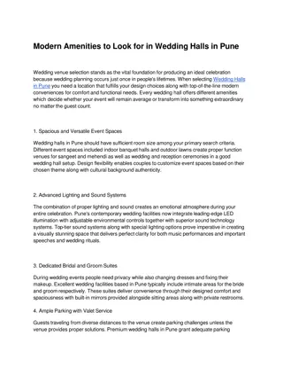 Modern Amenities to Look for in Wedding Halls in Pune