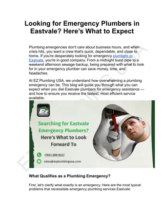 Looking for Emergency Plumbers in Eastvale? Here’s What to Expect