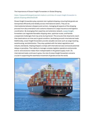 The Importance of Ocean Freight Forwarders in Global Shipping