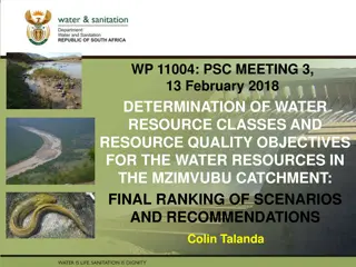 Determination of Water Resource Classes and Quality Objectives in Mzimvubu Catchment
