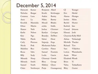 Upcoming Events and Announcements in December 2014