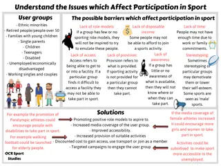 Understanding Factors Affecting Sport Participation and Promoting Values