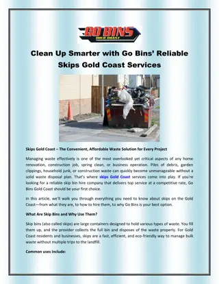 Clean Up Smarter with Go Bins’ Reliable Skips Gold Coast Services