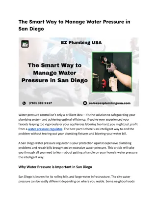 The Smart Way to Manage Water Pressure in San Diego