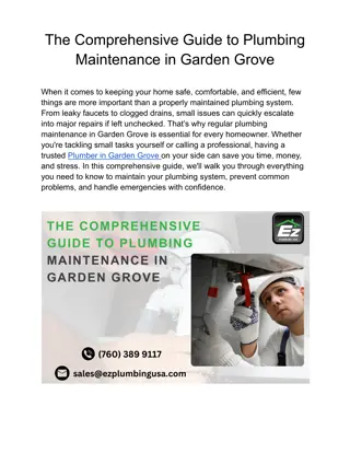 The Comprehensive Guide to Plumbing Maintenance in Garden Grove