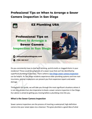 Professional Tips on When to Arrange a Sewer Camera Inspection in San Diego