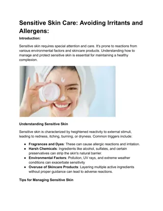 Sensitive Skin Care Avoiding Irritants and Allergens