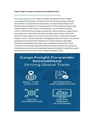 Cargo Freight Forwarder Innovations Driving Global Trade