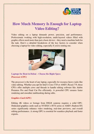 How Much Memory Is Enough for Laptop Video Editing?