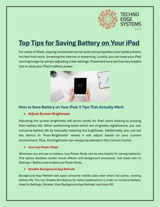 Top Tips for Saving Battery on Your iPad