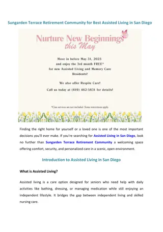Sungarden Terrace Retirement Community for best Assisted Living in San Diego