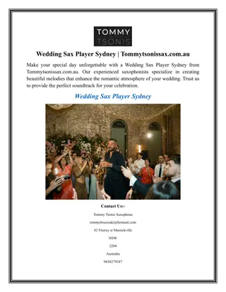 Wedding Sax Player Sydney Tommytsonissax.com.au