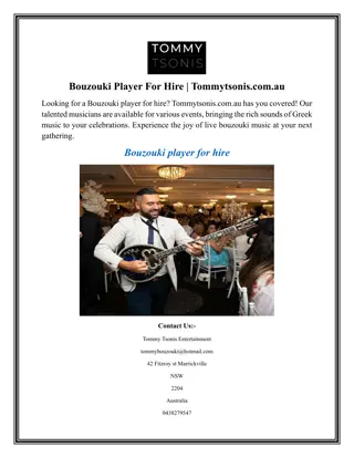 Bouzouki Player For Hire Tommytsonis.com.au