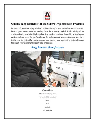 Quality Ring Binders Manufacture Organize with Precision