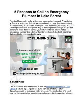 5 Reasons to Call an Emergency Plumber in Lake Forest