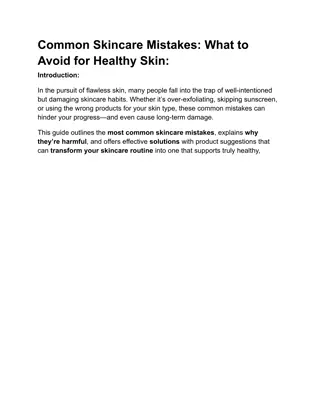 Common Skincare Mistakes What to Avoid for Healthy Skin