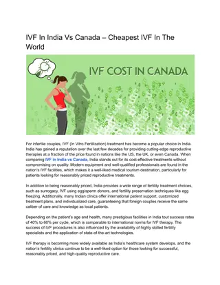 IVF Success Rate in India vs Canada | world fertility services