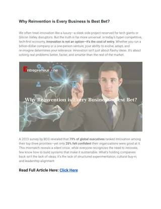 Why Reinvention is Every Business’s Best Bet.