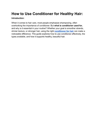 How to Use Conditioner for Healthy Hair
