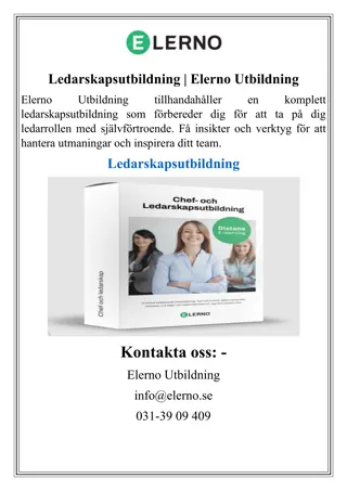 Ledarskapsutbildning  Elerno Utbildning