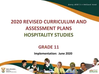 Hospitality Studies Grade 11 Curriculum and Assessment Plans 2020 Revision