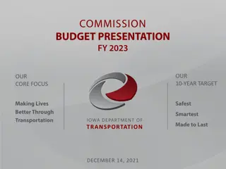 Iowa Department of Transportation Budget Presentation December 2021