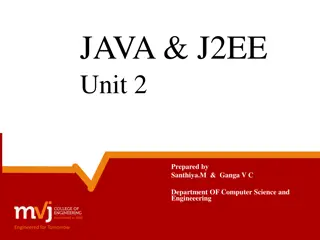 Java J2EE Unit 2 Fundamentals and Class Overview