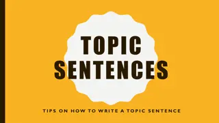 Effective Strategies for Writing Strong Topic Sentences