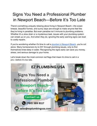 Signs You Need a Professional Plumber in Newport Beach—Before It’s Too Late