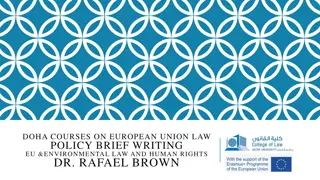 Doha Courses on European Union Law & Policy Brief Writing with Dr. Rafael Brown